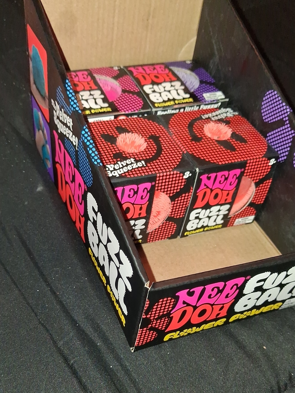 Nee Doh Flower Power Fuzz Ball Purple, Orange,Pink Squeeze Toy ( Will Recieve 1)